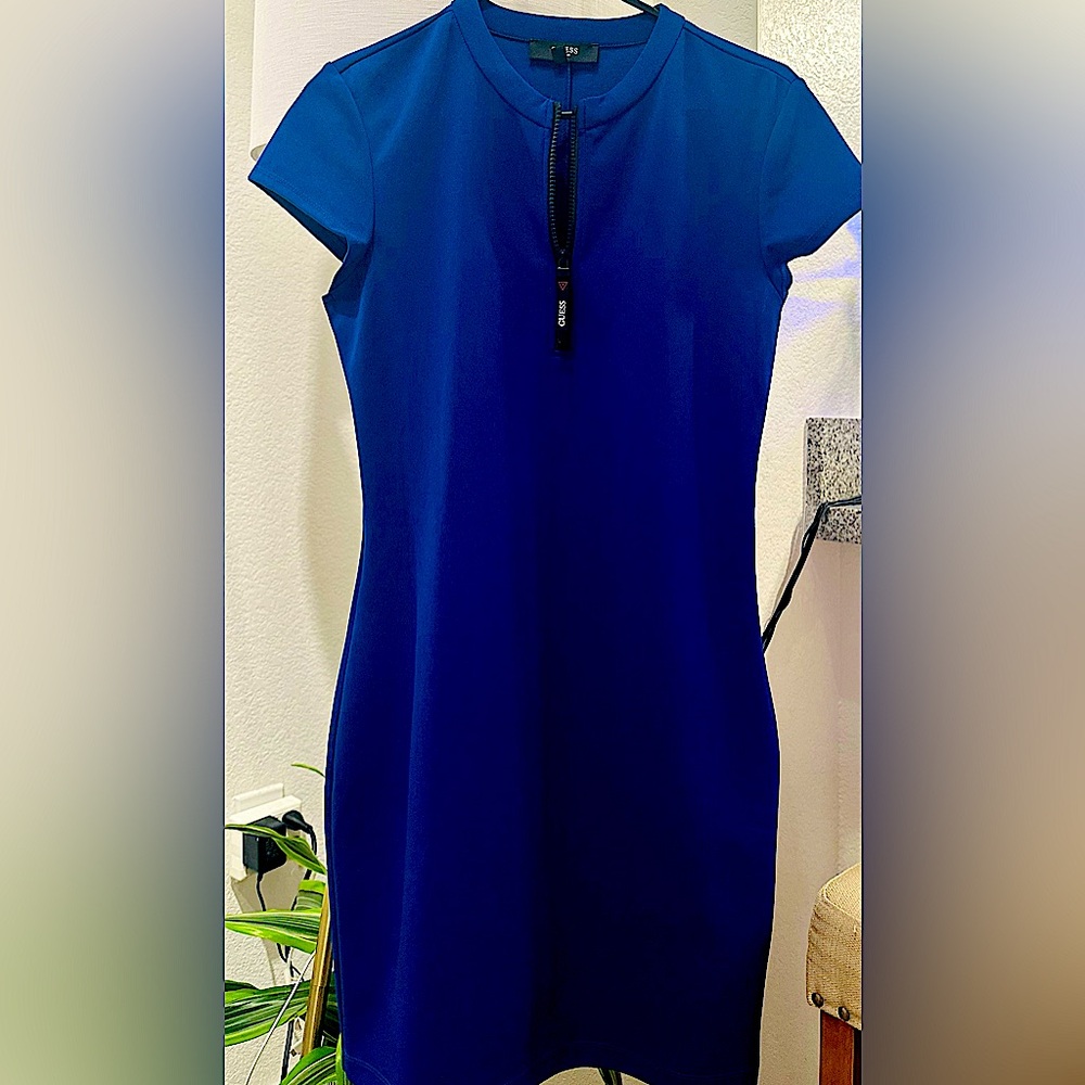 Blue Guess sheath dress in a Size Medium. Super comfy & flattering.